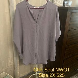 New Point of View Top- Lavendar